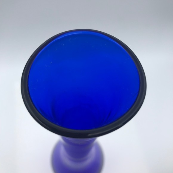 Vintage Royal Gallery Italian Lead Crystal Jessica Cobalt Blue Glass Vase 1997 - Picture 8 of 12